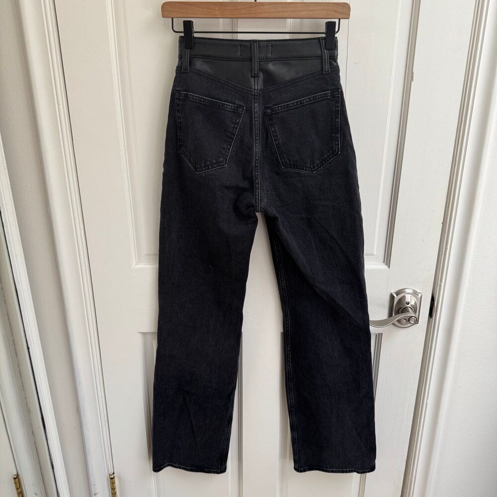 Abercrombie & Fitch Curve Love ’90s Relaxed High Rise Faux Leather Jeans 23R - Picture 8 of 11
